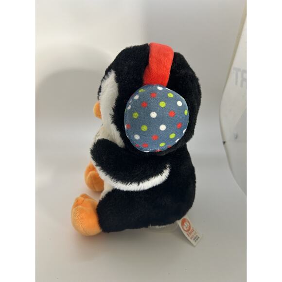 Christmas Fiesta Penguin Plush 10" w/ Ear Muffs & Snowflake Stuffed - Picture 2 of 4
